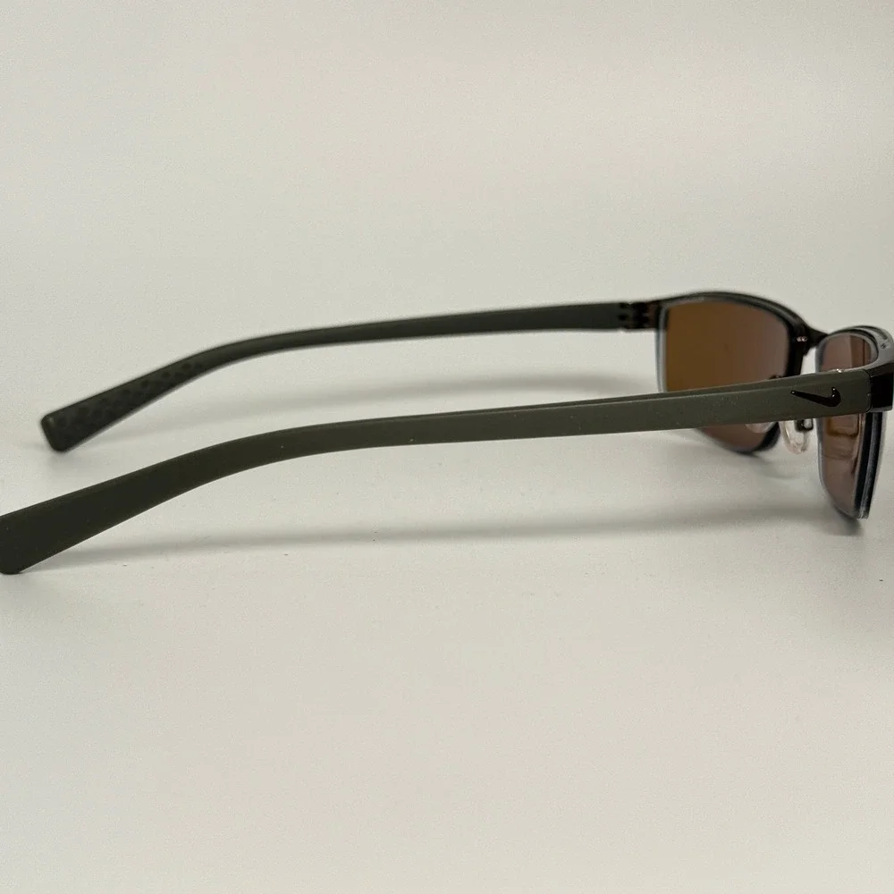 Nike 8098 215 Brown Rectangular Semi‎ Rimless Sunglasses 56-16-140 Mens Womens